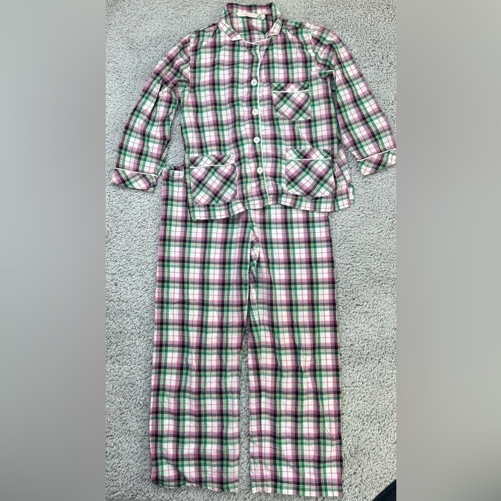 Victoria's Secret Pajamas Womens Small Matching Set Long Sleeve Plaid Basic Home